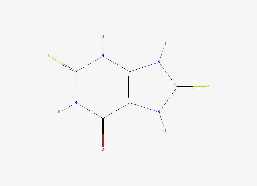 Two-dimensional chemical structure of 2,8-Dimercapto-6-hydroxypurine