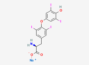 Two-dimensional chemical structure of Levothyroxine Sodium, CAS 55-03-8