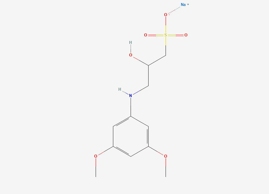 Two-dimensional chemical structure of N-(2-Hydroxy-3-sulfopropyl)-3,5-dimethoxyaniline sodium salt
