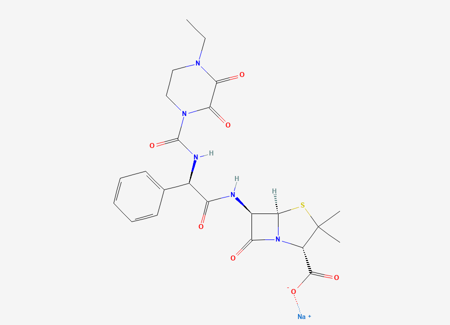 Two-dimensional chemical structure of Piperacillin Sodium