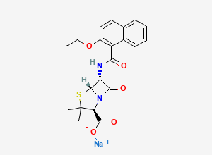 Two-dimensional chemical structure of Nafcillin Sodium