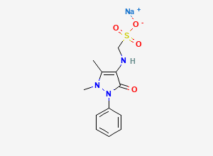 Two-dimensional chemical structure of Metamizole EP Impurity E/ 4-N-Desmethyl Metamizole/ Melaminsulfone (Sodium Salt), CAS 129-89-5