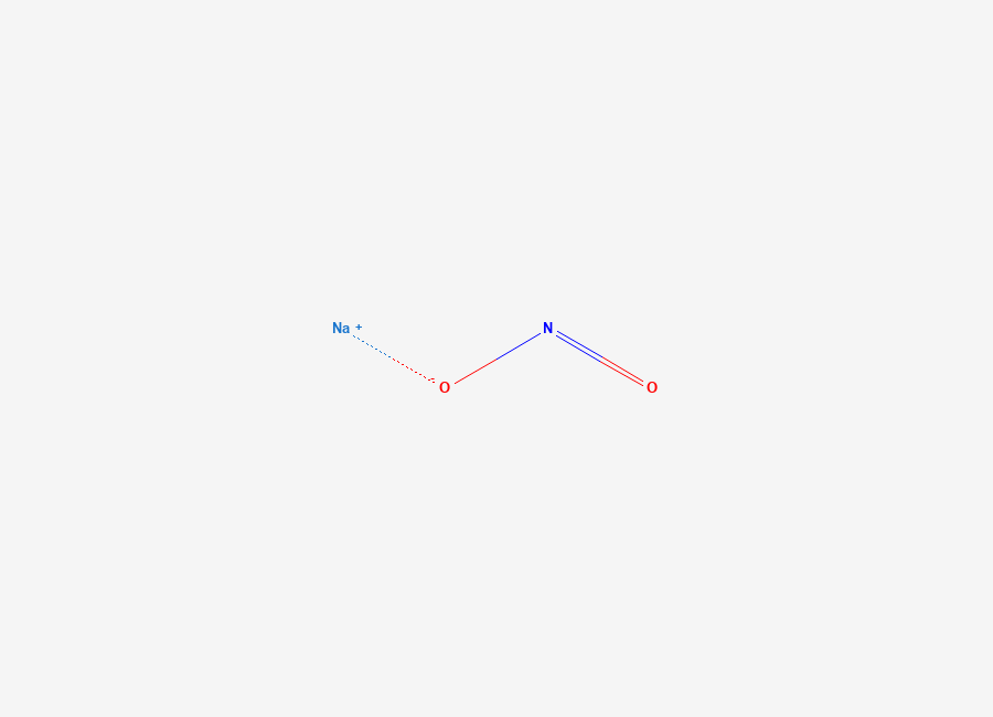 Two-dimensional chemical structure of Sodium Nitrite, CAS 7632-00-0