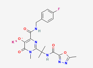 Two-dimensional chemical structure of Raltegravir Potassium Salt, CAS 871038-72-1