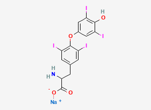 Two-dimensional chemical structure of Levothyroxine Sodium, CAS 25416-65-3