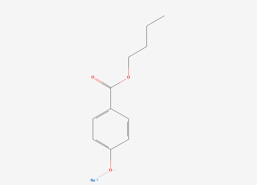 Two-dimensional chemical structure of Butylparaben Sodium