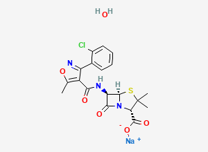 Two-dimensional chemical structure of Cloxacillin Sodium, CAS 7081-44-9