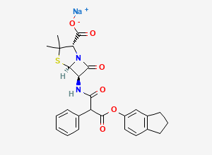 Two-dimensional chemical structure of Carbenicillin Indanyl Sodium