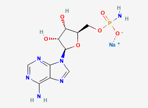 Two-dimensional chemical structure of Adenosine 5'-Monophosphoramidate (Sodium Salt), CAS 102029-68-5