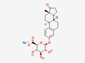 Two-dimensional chemical structure of Estrone β-D-Glucuronide/ Estrone-3-Glucuronide (Na Salt), CAS 15087-01-1