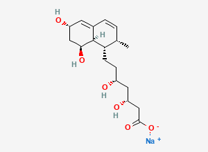Two-dimensional chemical structure of Pravastatin EP Impurity F / Des(2-methylbutyryl) Pravastatin (Sodium Salt), CAS 151061-28-8