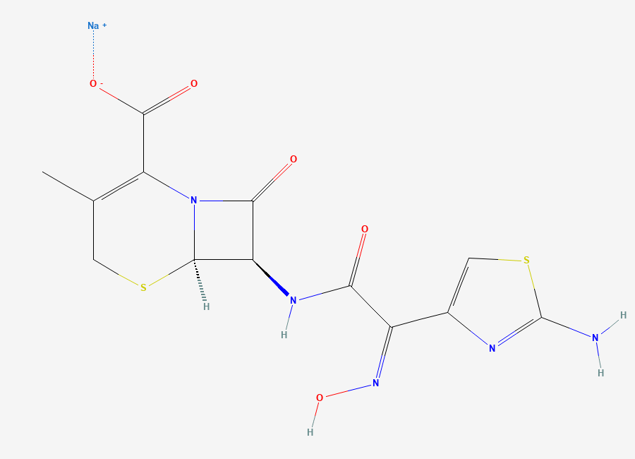 Two-dimensional chemical structure of Cefdinir Impurity 1 Sodium Salt
