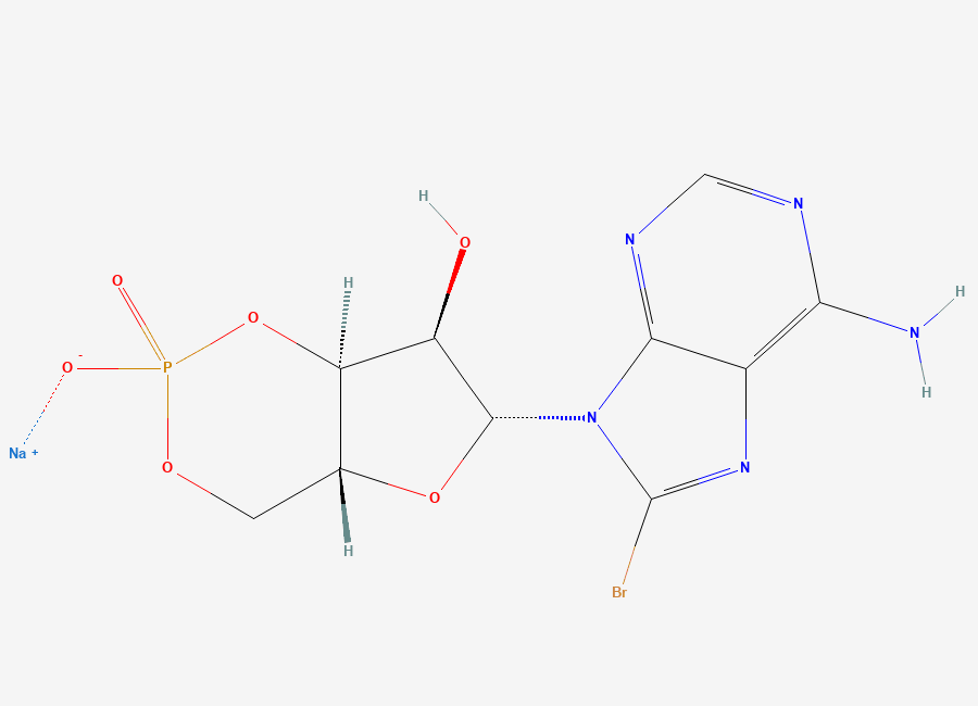 Two-dimensional chemical structure of 8-Bromo-cyclic amp sodium