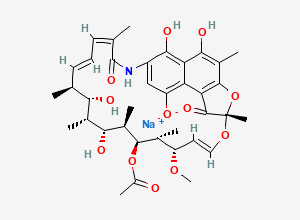 Two-dimensional chemical structure of Rifamycin Sodium