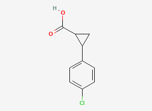 Two-dimensional chemical structure of 2-(4-Chlorophenyl)cyclopropanecarboxylic acid