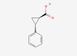 Two-dimensional chemical structure of trans-2-Phenylcyclopropanecarboxylic acid
