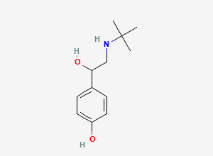 Two-dimensional chemical structure of Salbutamol EP Impurity B/ Salbutamol BP Impurity B/ Salbutamol IP Impurity A/ Albuterol Related Compound I/ Salbutamol Deshydroxymethyl Impurity/ t-Butylnorsynephrine (free base), CAS 96948-64-0