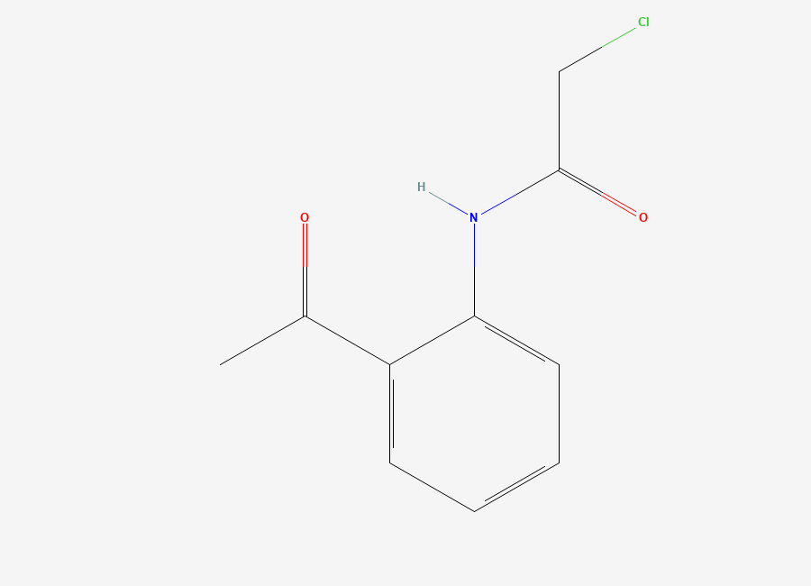 Two-dimensional chemical structure of N-(2-acetylphenyl)-2-chloroacetamide