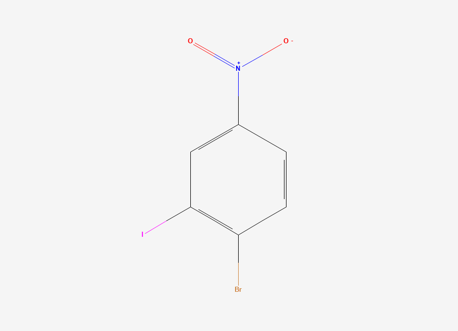 Two-dimensional chemical structure of 1-Bromo-2-iodo-4-nitrobenzene