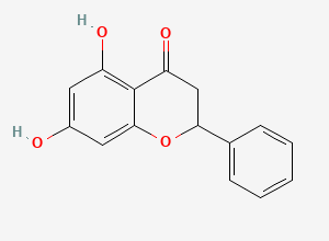 Two-dimensional chemical structure of 5,7-Dihydroxyflavanone