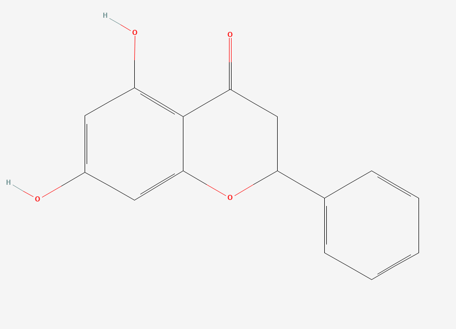Two-dimensional chemical structure of 5,7-Dihydroxyflavanone
