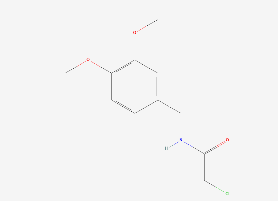 Two-dimensional chemical structure of Acetamide, 2-chloro-N-((3,4-dimethoxyphenyl)methyl)-