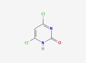 Two-dimensional chemical structure of 4,6-Dichloropyrimidin-2(1h)-one, CAS 6297-80-9