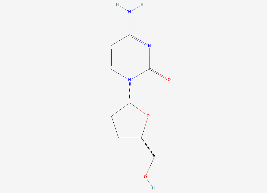 Two-dimensional chemical structure of Dideoxycytidine