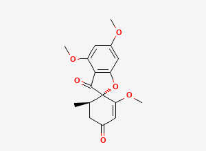 Two-dimensional chemical structure of Griseofulvin EP Impurity B / Dechlorogriseofulvin, CAS 3680-32-8