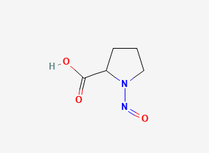 Two-dimensional chemical structure of 1-Nitrosopyrrolidine-2-carboxylic Acid, CAS 2571-28-0
