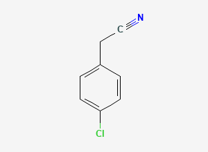 Two-dimensional chemical structure of 4-Chlorobenzyl Cyanide, CAS 140-53-4