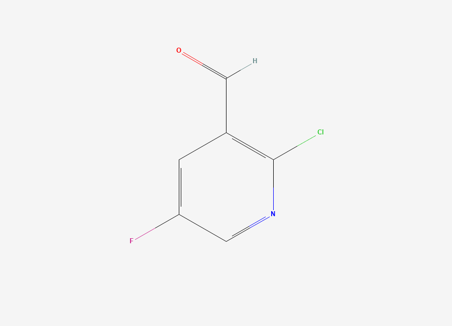 Two-dimensional chemical structure of 2-Chloro-5-fluoropyridine-3-carbaldehyde