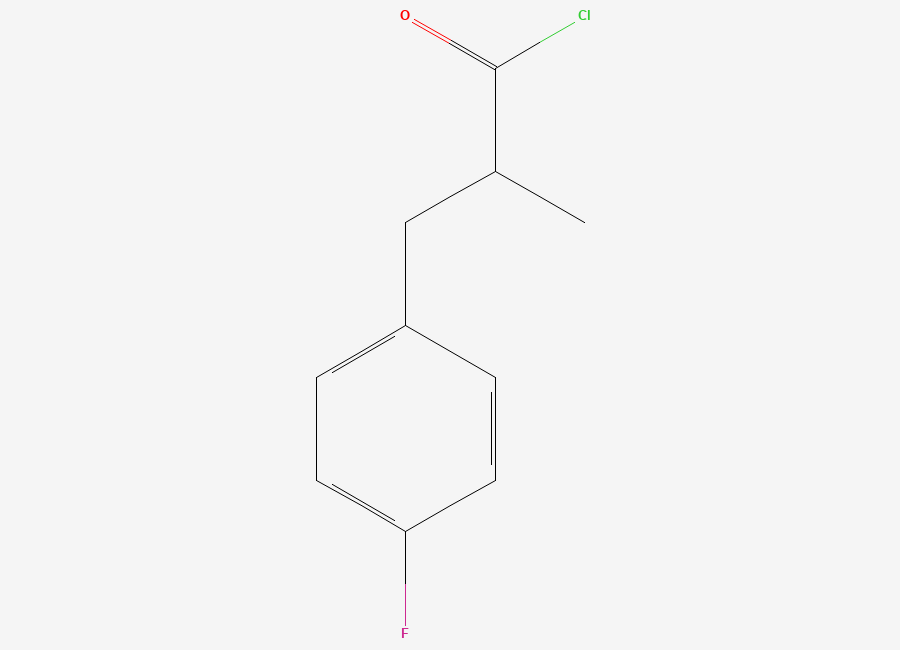 Two-dimensional chemical structure of 3-(4-fluorophenyl)-2-methylpropanoyl chloride, CAS 1017183-70-8