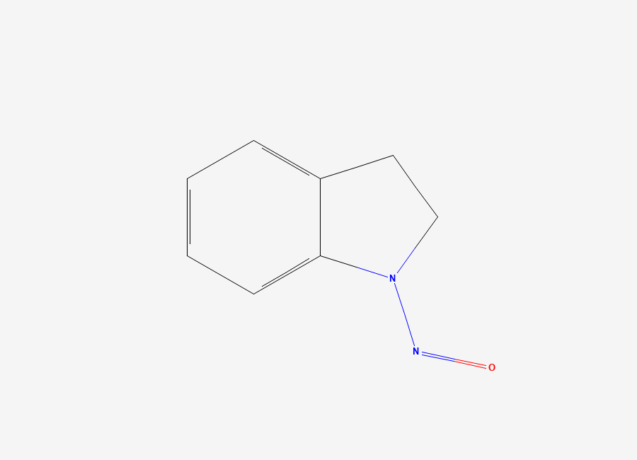 Two-dimensional chemical structure of 1-Nitrosoindoline, CAS 7633-57-0