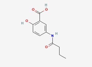 Two-dimensional chemical structure of Mesalazine N-Butyryl Impurity, CAS 93968-81-1