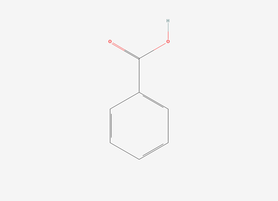 Two-dimensional chemical structure of Benzoic Acid, CAS 65-85-0