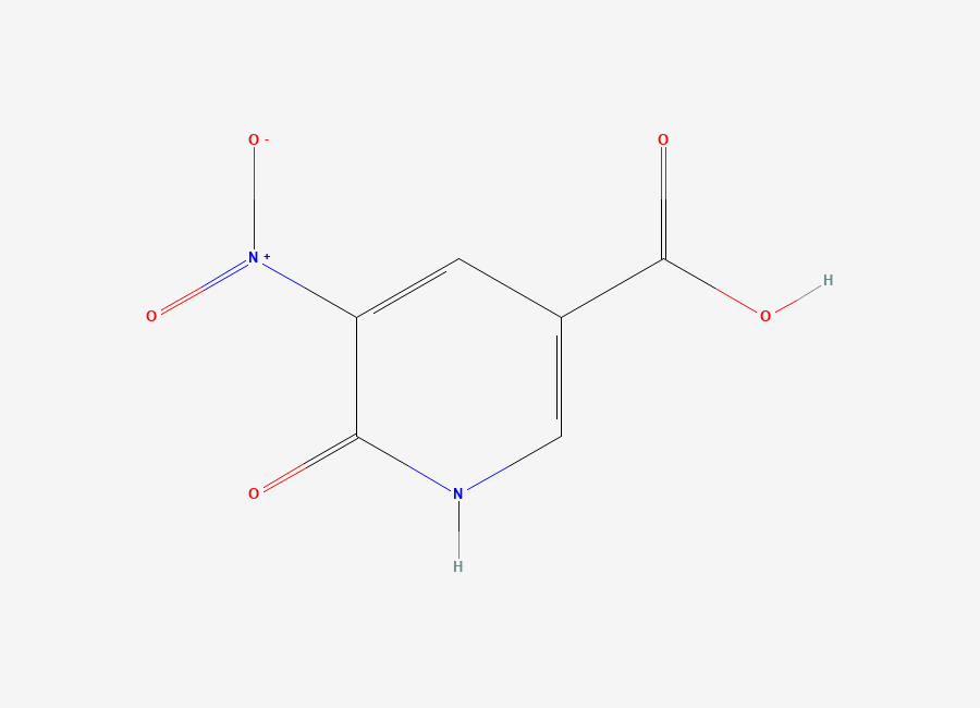Two-dimensional chemical structure of 6-Hydroxy-5-nitropyridine-3-carboxylic acid