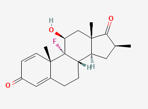 Two-dimensional chemical structure of 9-Fluoro-11beta-hydroxy-16beta-methylandrosta-1,4-diene-3,17-dione