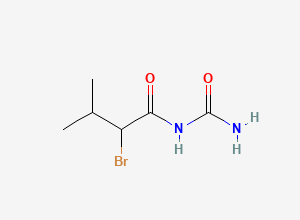 Two-dimensional chemical structure of Bromovalerylurea, CAS 496-67-3