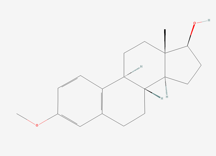 Two-dimensional chemical structure of 3-O-Methyl Estradiol, CAS 1035-77-4