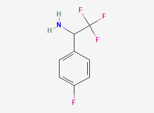 Two-dimensional chemical structure of 2,2,2-Trifluoro-1-(4-fluorophenyl)ethan-1-amine