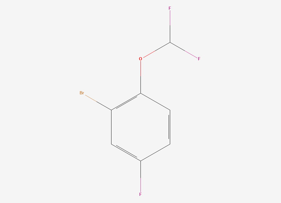 Two-dimensional chemical structure of 2-Bromo-1-(difluoromethoxy)-4-fluorobenzene