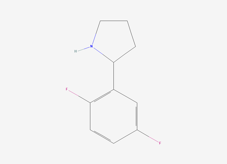 Two-dimensional chemical structure of 2-(2,5-Difluorophenyl)pyrrolidine