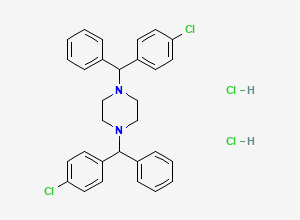 Two-dimensional chemical structure of 1,4-Bis[(4-chlorophenyl)phenylmethyl]piperazine dihydrochloride