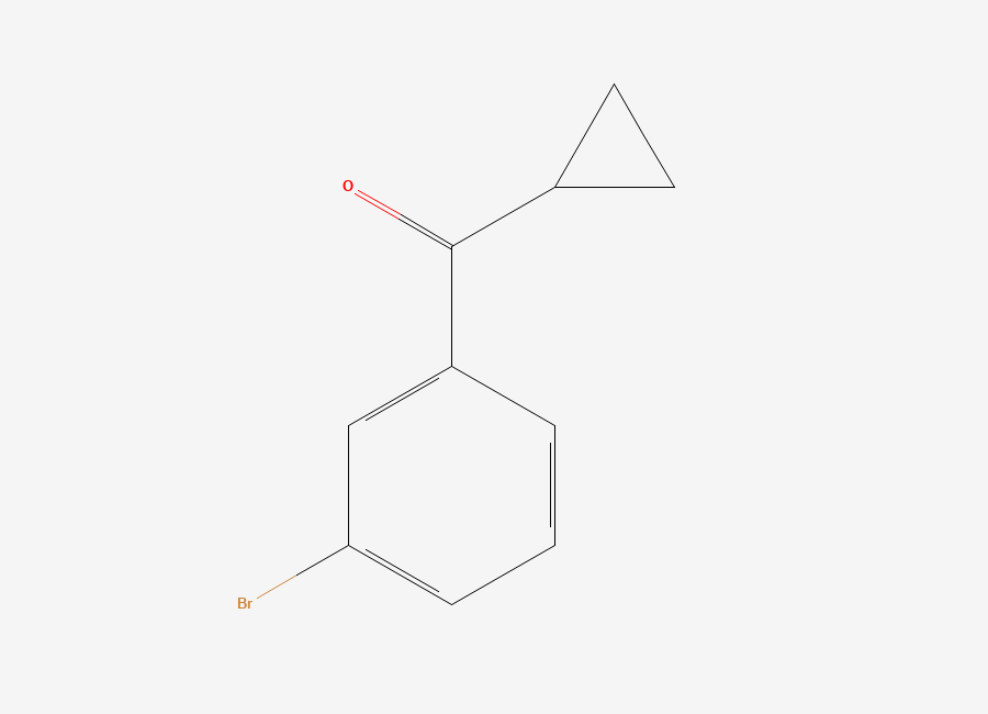 Two-dimensional chemical structure of (3-Bromophenyl)(cyclopropyl)methanone