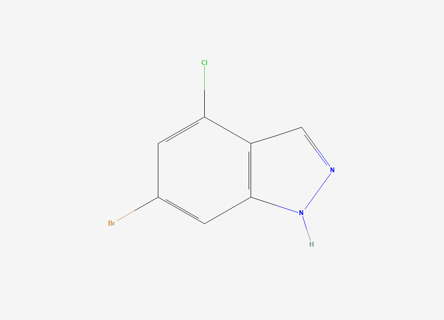 Two-dimensional chemical structure of 6-Bromo-4-chloro-1H-indazole