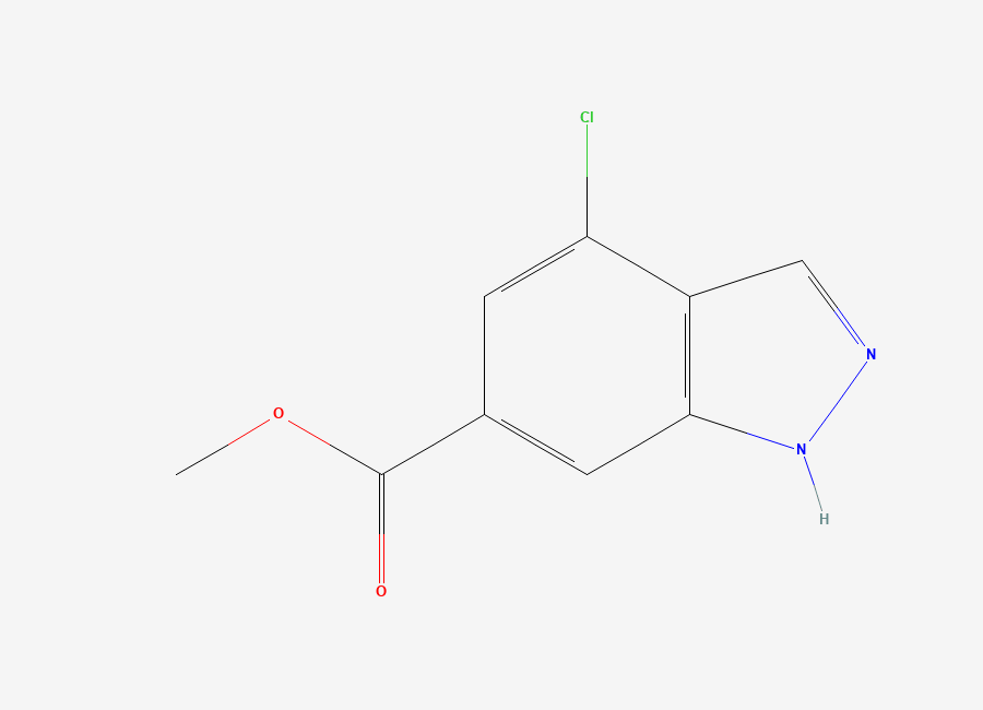 Two-dimensional chemical structure of methyl 4-chloro-1H-indazole-6-carboxylate