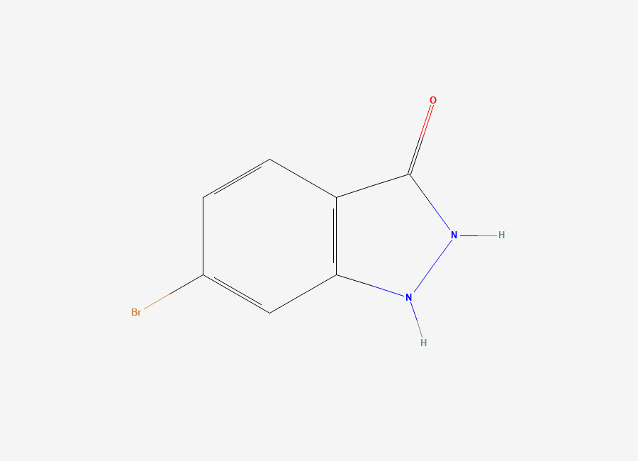 Two-dimensional chemical structure of 6-Bromo-1,2-dihydro-3H-indazol-3-one
