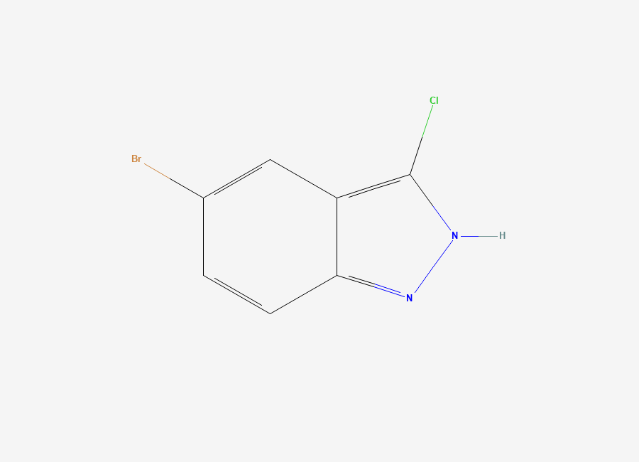 Two-dimensional chemical structure of 5-Bromo-3-chloro-1H-indazole