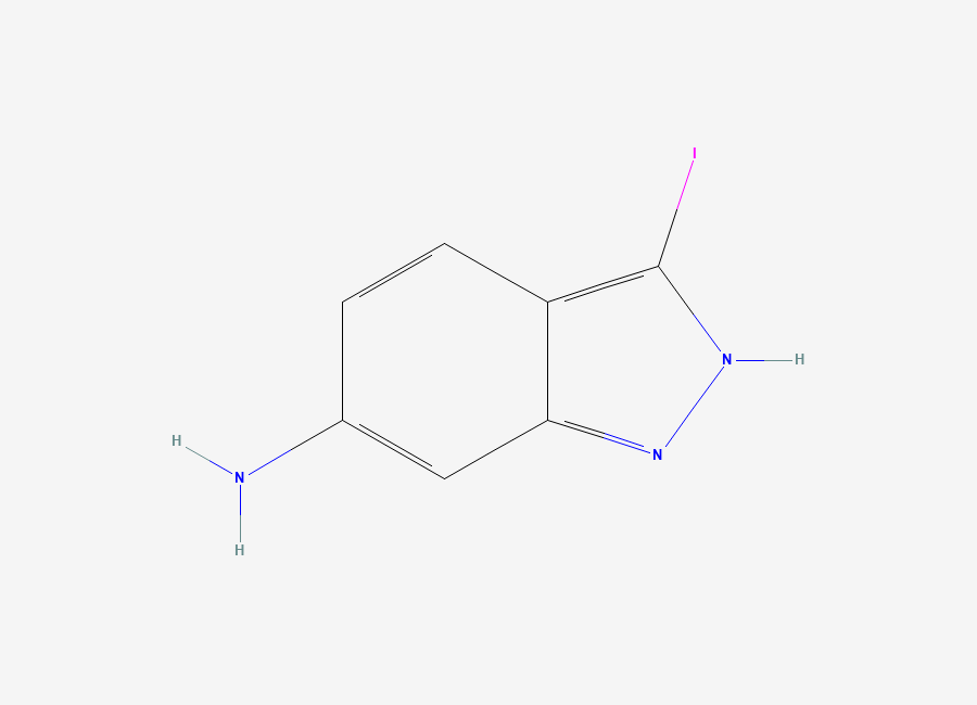 Two-dimensional chemical structure of 3-Iodo-1H-indazol-6-amine